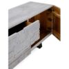 11485 Mueble de televisión de diseño étnico 160 madera gris con frente texturizado