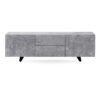 11485 Mueble de televisión de diseño étnico 160 madera gris con frente texturizado