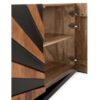 11488 Aparador de diseño moderno 160 madera de mango natural tallas rayas negro