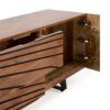 11493 Mueble de televisión diseño moderno industrial 160 madera con tallas geométricas y patas metal - Imagen 4