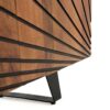 11493 Mueble de televisión diseño moderno industrial 160 madera con tallas geométricas y patas metal - Imagen 6