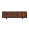 11493 Mueble de televisión diseño moderno industrial 160 madera con tallas geométricas y patas metal