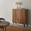 11494 Aparador de diseño rústico industrial 100 madera de mango con volúmenes y patas de metal