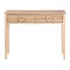 418020 Consola de diseño rústico nórdico 100 madera con detalle de ratán