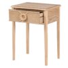 418021 Mesita de noche diseño nórdico vintage 48 madera con ratán