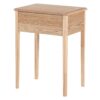 418021 Mesita de noche diseño nórdico vintage 48 madera con ratán