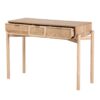 418026 Consola de diseño rústico nórdico 108 madera con detalle de ratán