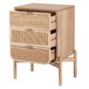 418028 Mesita de noche diseño nórdico 52 madera con ratán