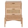 418028 Mesita de noche diseño nórdico 52 madera con ratán