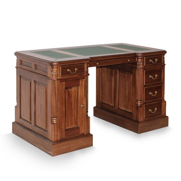 6110201 Escritorio de diseño clásico VICTORIAN 140 madera de caoba con tallas