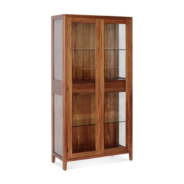 6110421 Vitrina de diseño colonial OPORTO 100 madera de caoba y puertas acristaladas