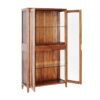 6110421 Vitrina de diseño colonial OPORTO 100 madera de caoba y puertas acristaladas