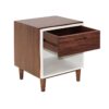 6110702 Mesita de noche de diseño colonial MOZART 45 madera de caoba natural con blanco