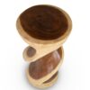 654003 Mesa auxiliar de diseño rústico HÉLICE 35 madera de suar formas onduladas