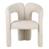946004 Sillón de diseño moderno formas curvas y tapizado chenilla beige