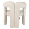 946004 Sillón de diseño moderno formas curvas y tapizado chenilla beige