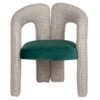 946017 Sillón de diseño moderno NOVA formas curvas y tapizado pata de gallo con terciopelo verde