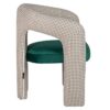 946017 Sillón de diseño moderno NOVA formas curvas y tapizado pata de gallo con terciopelo verde