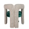 946017 Sillón de diseño moderno NOVA formas curvas y tapizado pata de gallo con terciopelo verde