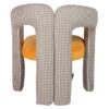 946018 Sillón de diseño moderno NOVA formas curvas y tapizado pata de gallo con terciopelo amarillo
