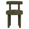 950001 Silla de diseño moderno tapizado terciopelo verde oscuro