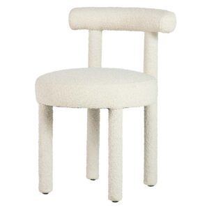 950002 Silla de diseño moderno tapizado bouclé blanco