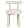950002 Silla de diseño moderno tapizado bouclé blanco