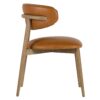 950009 Silla de diseño moderno madera de fresno y polipiel marrón