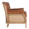 950010 Sillón butaca con reposabrazos de diseño vintage madera de fresno y polipiel marrón