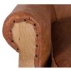 950010 Sillón butaca con reposabrazos de diseño vintage madera de fresno y polipiel marrón