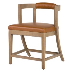 950012 Silla de diseño moderno madera de fresno y polipiel marrón
