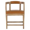 950012 Silla de diseño moderno madera de fresno y polipiel marrón