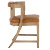 950012 Silla de diseño moderno madera de fresno y polipiel marrón