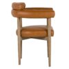 950014 Silla con reposabrazos de diseño moderno madera de fresno y polipiel marrón