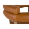 950014 Silla con reposabrazos de diseño moderno madera de fresno y polipiel marrón