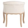 Butaca de diseño clásico madera y tapizado lino beige con capitoné
