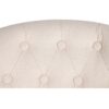 Butaca de diseño clásico madera y tapizado lino beige con capitoné