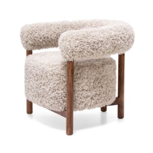 Silla de diseño nórdico vintage WINNIE madera de haya y tapizada a medida