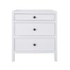 MARIO-5-BL Mesita de noche de diseño rústico vintage 50 madera roble acabado blanco