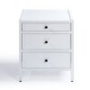 MARIO-5-BL Mesita de noche diseño rústico vintage 50 madera roble acabado blanco