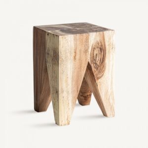 34286 Mesa auxiliar de diseño rústico RIMINI 45 madera de suar acabado natural