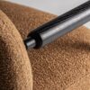36099 Sillón butaca de diseño moderno JESSIE metal y madera negros con tapizado marrón