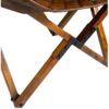 606100 Silla plegable diseño vintage CAMBRIDGE madera y piel costuras rombos
