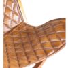606100 Silla plegable diseño vintage CAMBRIDGE madera y piel costuras rombos