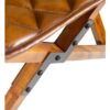 606100 Silla plegable diseño vintage CAMBRIDGE madera y piel costuras rombos