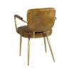 606200 Silla con reposabrazos diseño vintage CAMBRIDGE piel marrón y hierro dorado