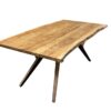 6071010 Mesa de comedor gran tamaño diseño rústico 200 madera de acacia y hierro