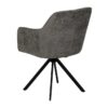 614611 Silla con reposabrazos de diseño moderno patas de hierro negro y tapizado gris oscuro