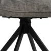 614611 Silla con reposabrazos de diseño moderno patas de hierro negro y tapizado gris oscuro