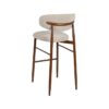 614627 Taburete alto diseño moderno acero acabado madera y tapizado beige